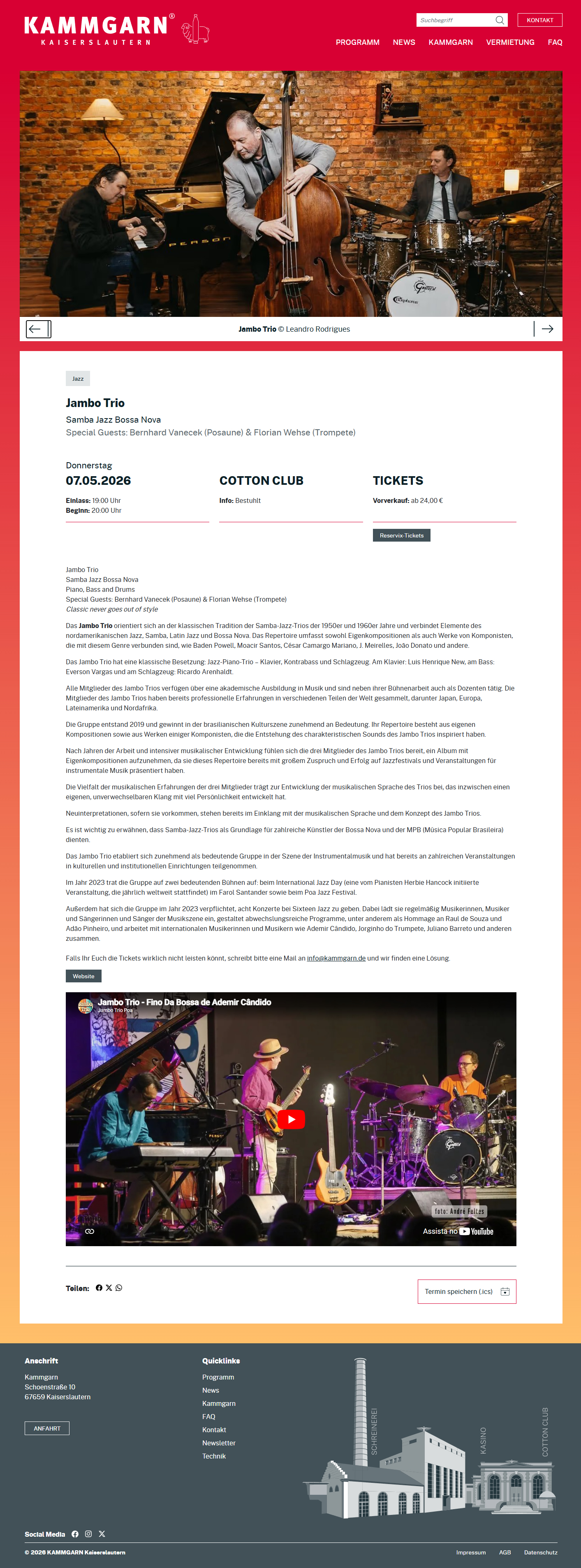 Photo — Jambo Trio European Tour — 07 — Kaiserslautern — Kammgarn — kammgarn